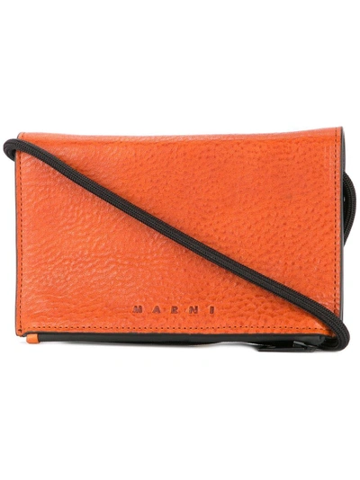 Marni Contrast Zipped Wallet - Brown