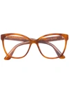 Gucci Crystal-embellished Square-frame Glasses In Orange