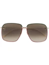 Gucci Large Square Sunglasses In Metallic