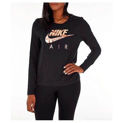 Nike Women s Sportswear Air Long sleeve T shirt Black ModeSens
