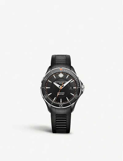 Baume & Mercier M0a10339 Clifton Club Stainless Steel And Rubber Watch In Black