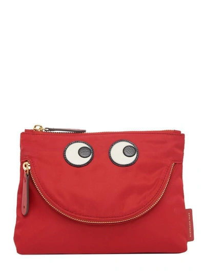 Anya Hindmarch Happy Eyes Pouch In Red