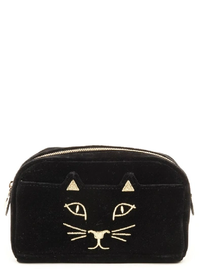Charlotte Olympia Kitty Bag In Black