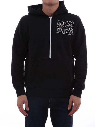 Palm Angels Hoodie Sweatshirt In Black