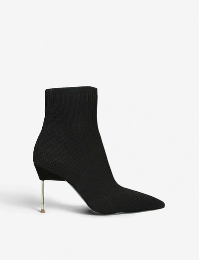 Kurt Geiger Womens Black Barbican Heeled Sock Boots 7