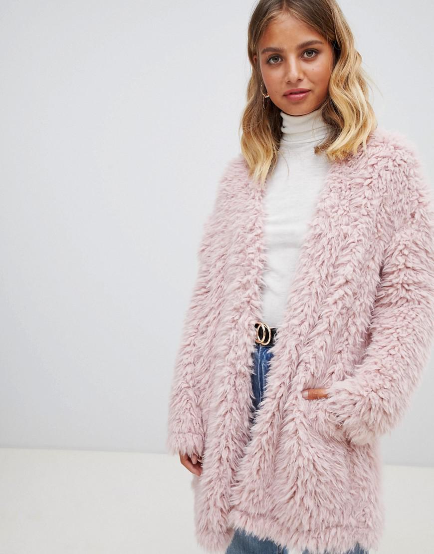 pink fluffy cardigan uk
