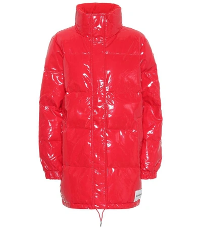 Calvin Klein Jeans Est.1978 High-gloss Vinyl Puffer Jacket In Red | ModeSens