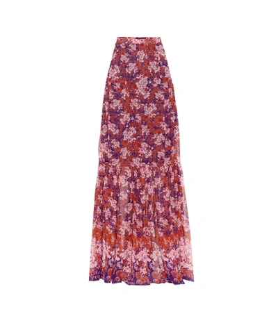 Giambattista Valli Floral-printed Silk Maxi Skirt In Pink