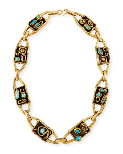 Lisa Eisner Jewelry Funky Web Necklace With Turquoise