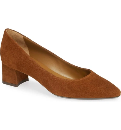 Aquatalia Pasha 40mm Suede Pumps In Caramel Suede