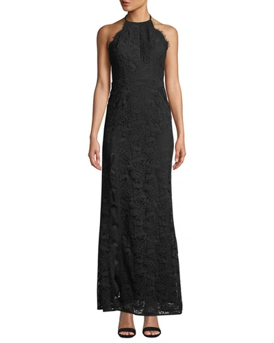 Aijek Melanie Tie-back Lace Maxi Dress