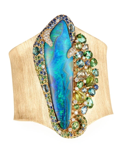 Margot Mckinney Jewelry 18k Opal Isle Cuff Bracelet W/ Mixed Stones