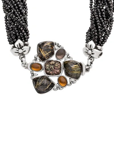 Stephen Dweck Multi-strand Garnet Mother-of-pearl Quartz Necklace