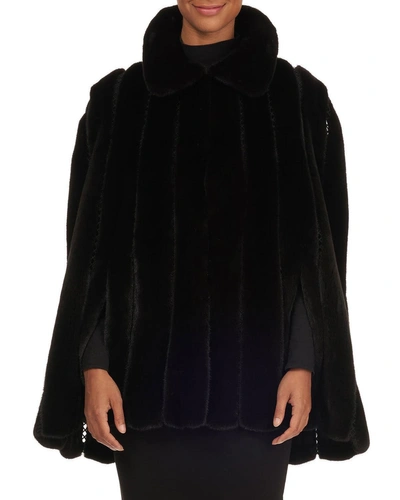 Oscar De La Renta Mink Jacket W/ Knit Inserts In Black