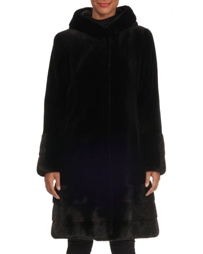 Norman Ambrose Sheared Mink-fur Short Coat With Nap Trim In Black
