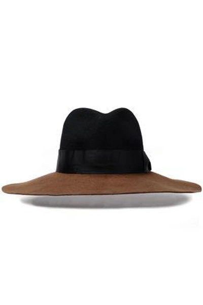 Sensi Studio Woman Grosgrain-trimmed Two-tone Wool-felt Fedora Brown