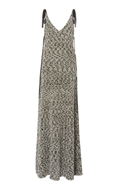 Loewe Knit V-neck Maxi Dress In Grey