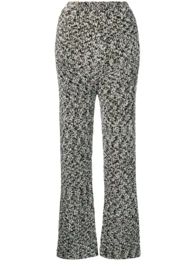 Loewe High-rise Knit Wide-leg Trousers In Grey