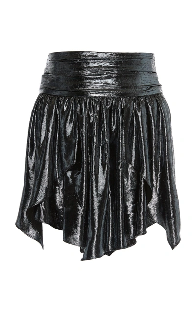 Isabel Marant Kira Draped Silk-blend Skirt In Metallic