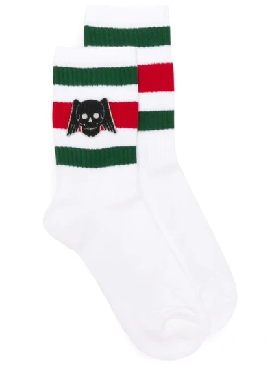 Gucci Winged Skull Socks In White