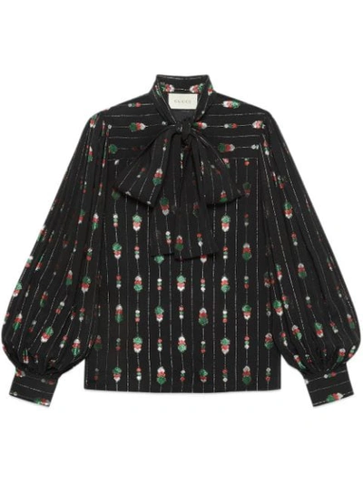 Gucci Viscose Shirt With Fil Coupé In Black Viscose