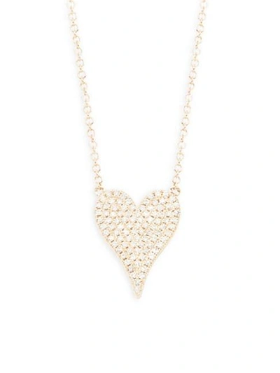 Saks Fifth Avenue 14k Rose Gold Diamond Heart Pendant Necklace