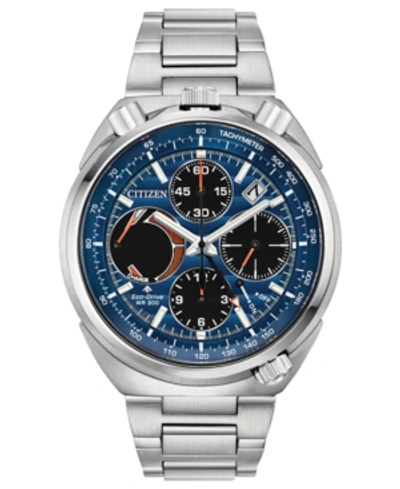 Citizen Eco-drive Men's Chronograph Promaster Tsuno Racer Stainless Steel Bracelet Watch 45mm In Blue