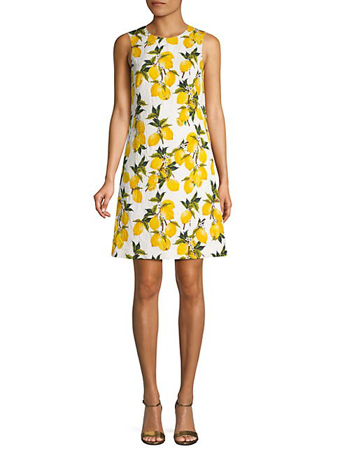 Gabbana Lemon-print A-line Dress 