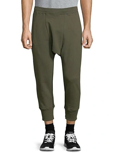 Drifter Cropped Cotton Jogger Pants In Heather Grey