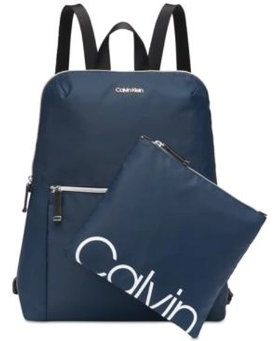 Calvin Klein Tatiana Backpack In Navy/silver