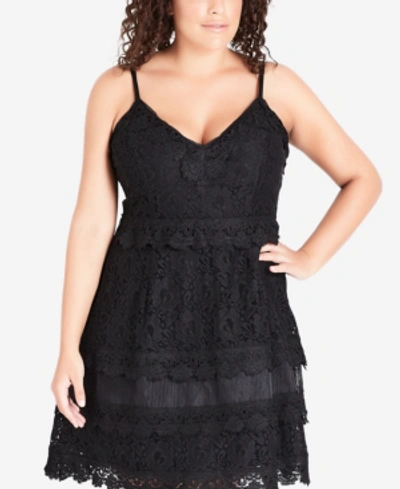 chinese dress ladies City Chic Plus Size Dress, Lace Valencia Dress at Amazon Women's Clothing  store main image 1