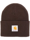 Carhartt Logo Patch Beanie In Green