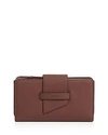 Allsaints Ray Leather Wallet In Port Burgundy/silver