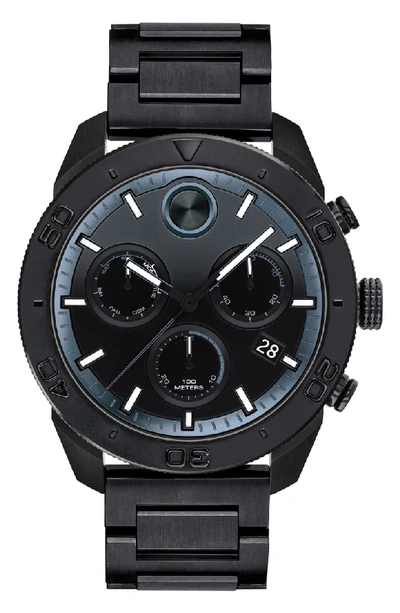 Movado Bold Sport Chronograph Bracelet Watch, 44mm In Black