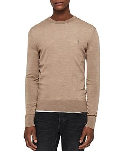 Allsaints Mode Slim Fit Merino Wool Sweater In Almond Brown Marl
