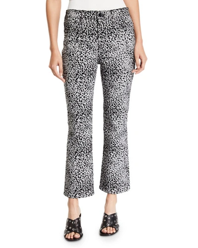 Rag & Bone Hana High-rise Flare Cheetah-print Jeans In Gray Cheetah