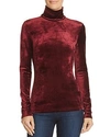 Theory Velour Turtleneck Top In Dark Currant