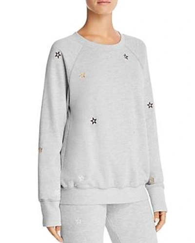 Sundry Embroidered Star Sweatshirt In Heather Gray