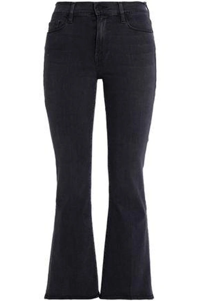 Frame Woman Faded Mid-rise Bootcut Jeans Charcoal