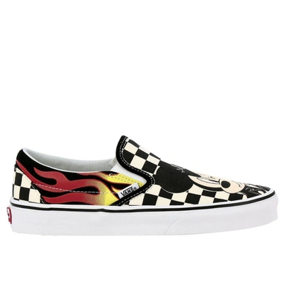 Vans Disney Classic Slip On Sneakers Dedicated To Mickey Mouse's 90th Anniversary In Cotton Canvas In Multicolor