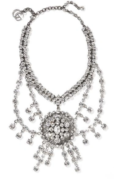 Gucci Silver-tone Crystal Necklace