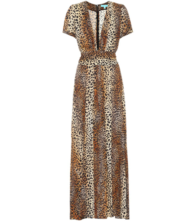 Melissa Odabash Lou Cheetah-print Belted Short-sleeve Maxi Dress In Animal