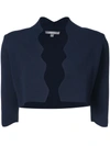 Lela Rose Scalloped Detail Cardigan In Navy