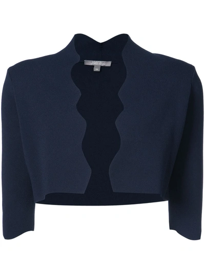 Lela Rose Women's Scalloped Knit Bolero In Navy