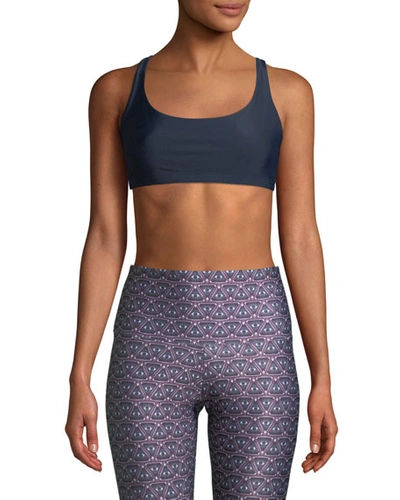 Onzie Chic Strappy Low-impact Sports Bra In Dark Blue