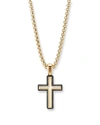 David Yurman Men's Forged Carbon Cross Pendant With 18k Yellow Gold In Black