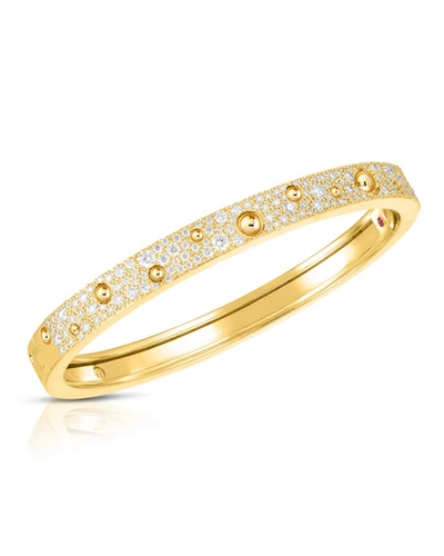Roberto Coin Pois Moi Luna 18k Gold Diamond Bangle Bracelet In Yellow Gold