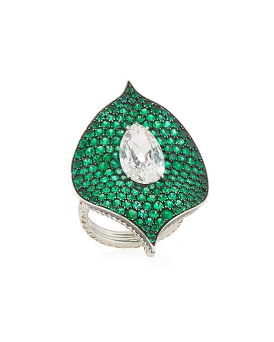 Bayco Platinum, Emerald & Diamond Ring
