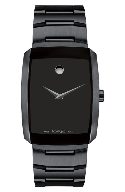 Movado Men's Eliro Rectangular Bracelet Watch In Black