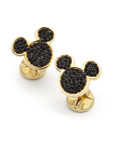 Cufflinks, Inc 90th Anniversary Mickey Mouse Disney Cuff Links In Black/gold